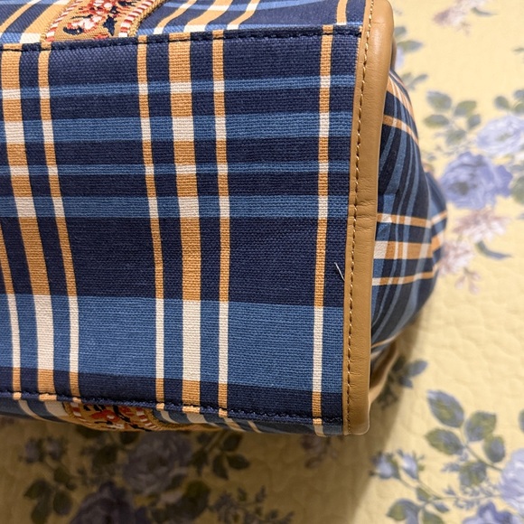 Spartina 449 Blue and Tan Plaid Tote - Picture 10 of 13